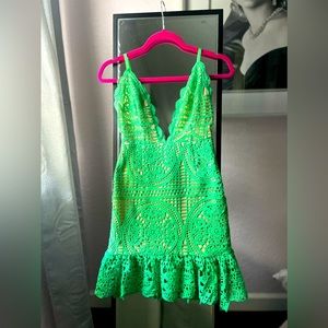 Gorgeous Pretty Little Things Green Mini Dress Size 2 NEW with tags